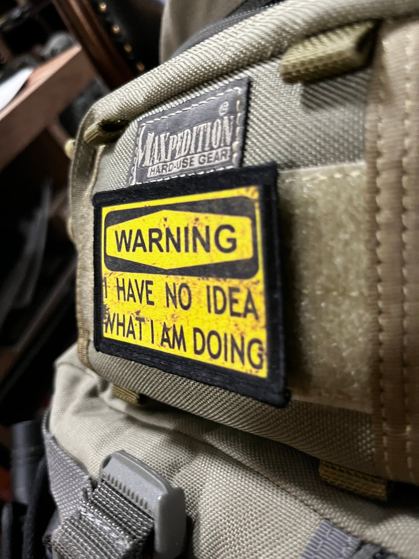 Warning I Have No Idea What I Am Doing Morale Patch Morale Patches Redheaded T Shirts
