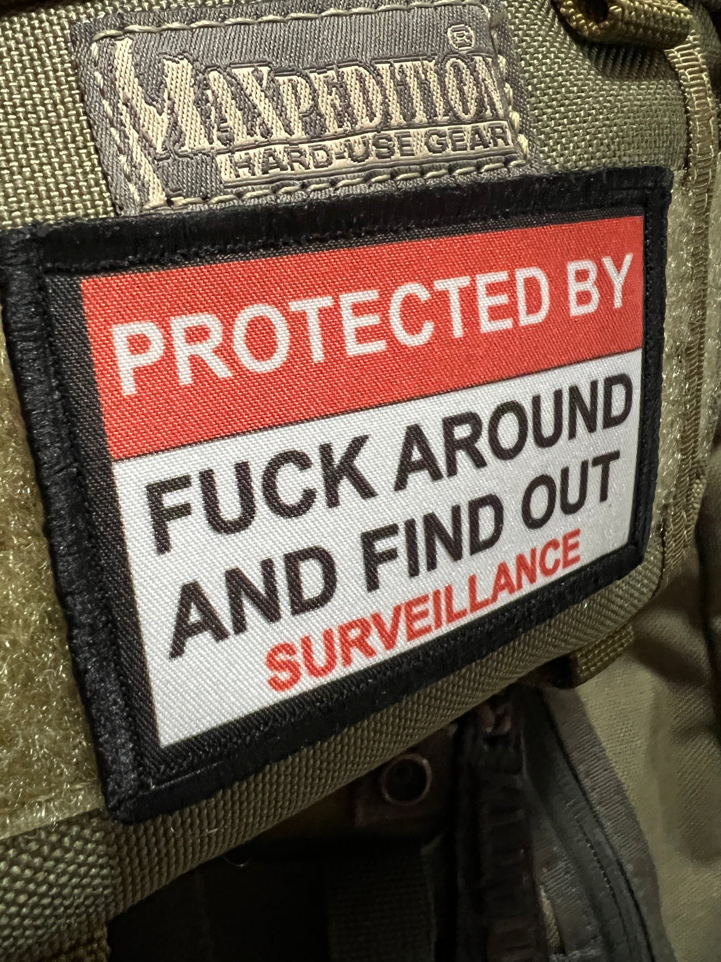 Warning Sign F-ck Around and Find Out Morale Patch Morale Patches Redheaded T Shirts