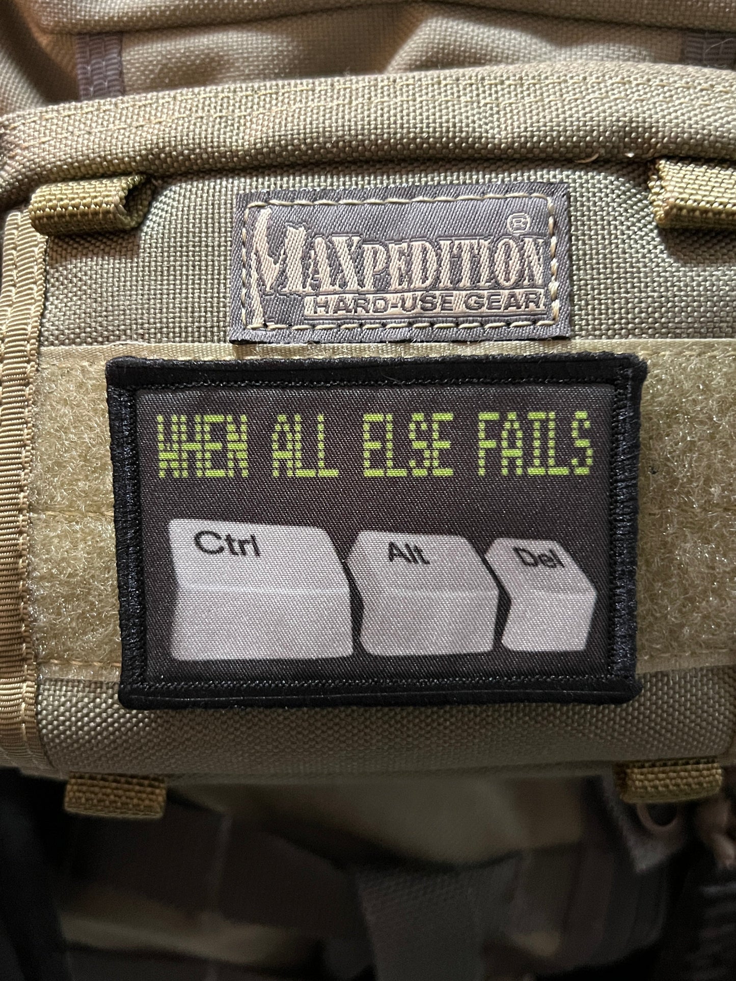 When All Else Fails Ctrl + Alt + Del Morale Patch Morale Patches Redheaded T Shirts