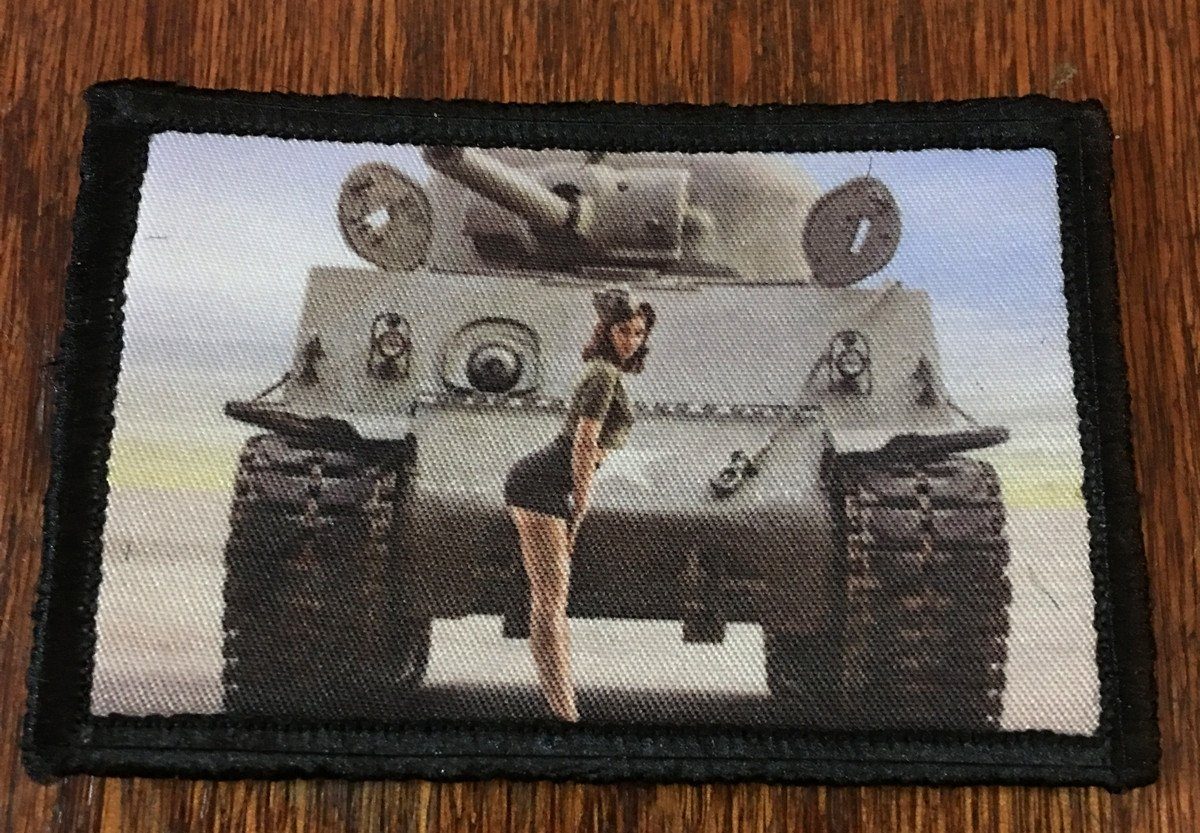 WWII Sherman Tank Pin Up Girl Morale Patch Morale Patches Redheaded T Shirts