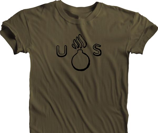 WWII US Army Flaming Bomb T Shirt T Shirts Redheaded T Shirts Small Olive Drab