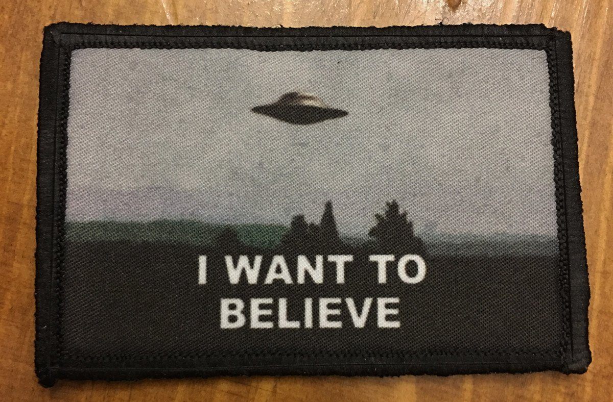 X Files 'I Want To Believe' Morale Patch Morale Patches Redheaded T Shirts
