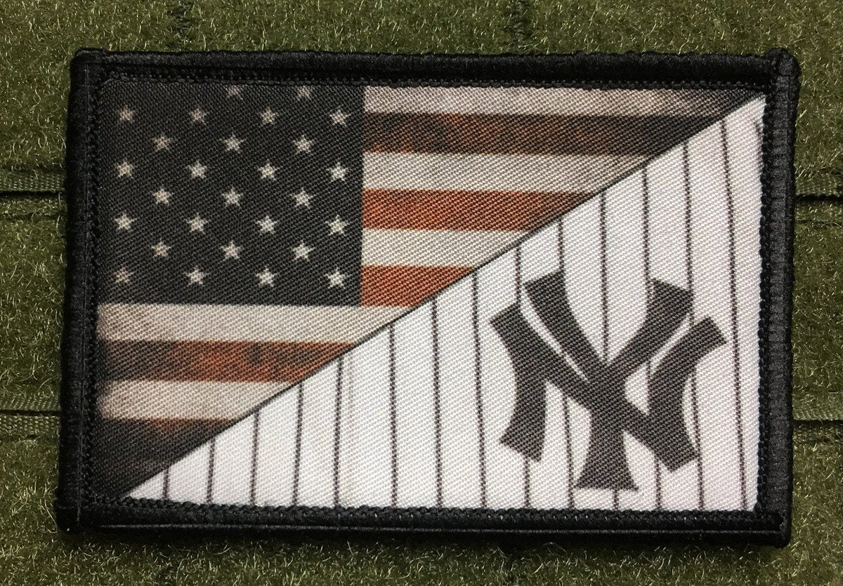 Yankees Logo USA Flag Morale Patch Morale Patches Redheaded T Shirts