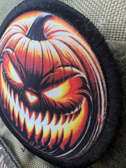 Evil Halloween Pumpkin Velcro Morale Patch