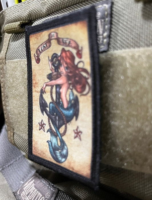 Ahoy, Mateys! Set Sail with RedheadedTshirts.com's Lost At Sea Tattoo Velcro Morale Patch!