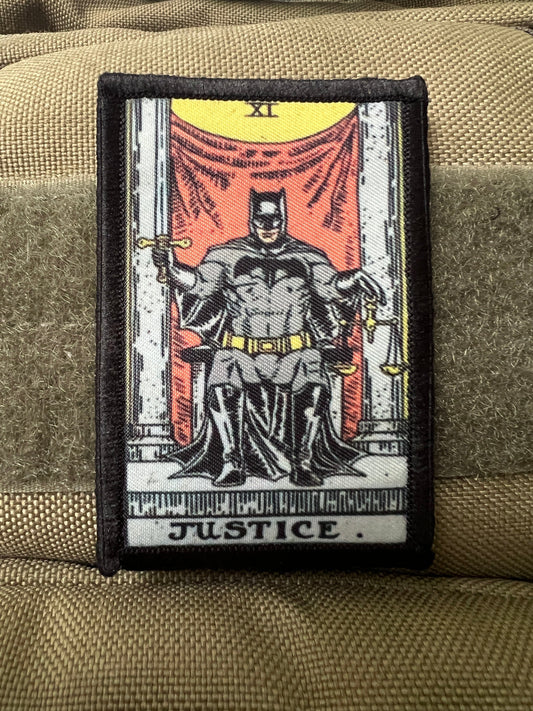 Batman "Justice" Tarot Card Morale Patch – A Tribute to the Dark Knight’s Code