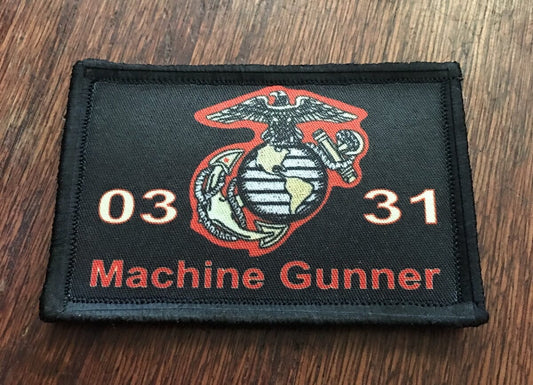 Celebrate the Backbone of Firepower: 0311 USMC Marine Machine Gunner Velcro Morale Patch by Redheaded Productions