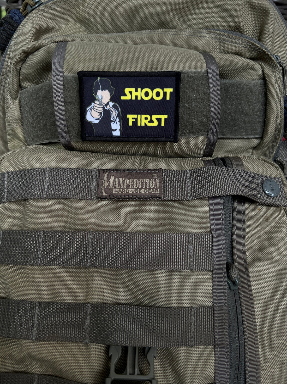 Channel Your Inner Smuggler with the Han Solo "Shoot First" Morale Patch by Redheaded Productions