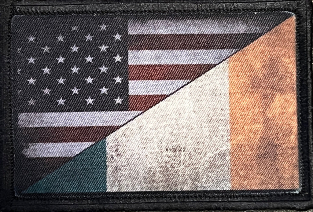Dual Heritage and Patriotism: The Distressed Irish and USA Flag Morale Patch