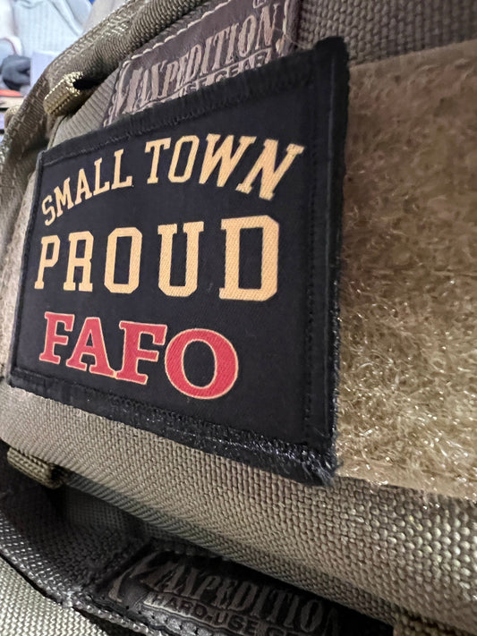 Embrace Small Town Pride with RedheadedTshirts.com's FAFO Velcro Morale Patch!