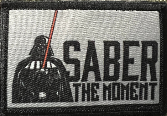 Embrace the Dark Side of Humor with Our "Saber the Moment" Darth Vader Velcro Morale Patch!