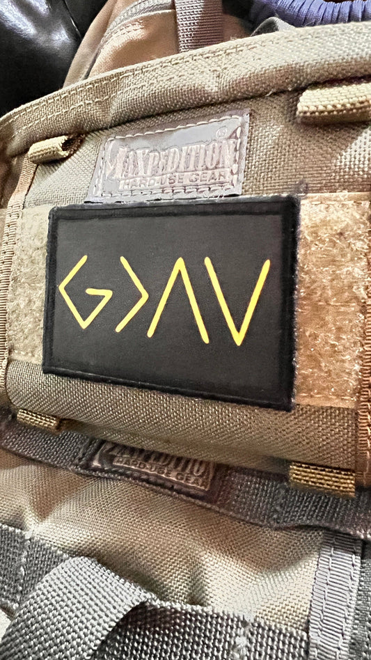 Finding Strength and Faith with the "God Is Greater Than The Highs and Lows" Velcro Morale Patch
