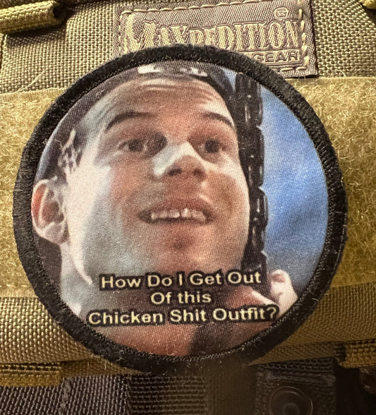 Gear Up with Laughter: The Ultimate 'Chicken Shit Outfit' Morale Patch!