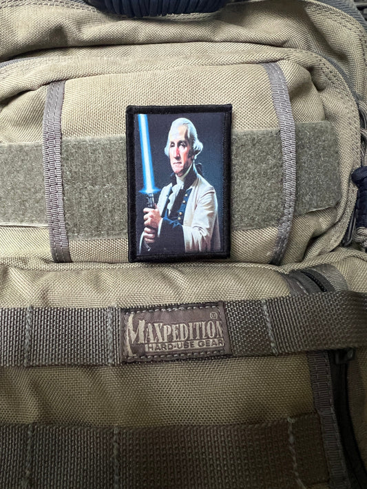 "George Washington with a Lightsaber" Morale Patch – A Hilarious Twist on History and Sci-Fi