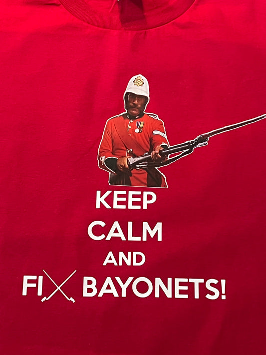 Keep Calm and Fix Bayonets: Unleash Your Inner Sgt Bourne with this Iconic T-Shirt in Redcoat Red!