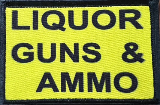 Liquor Guns & Ammo Velcro Morale Patch: Wear Your Love for the Wild Side
