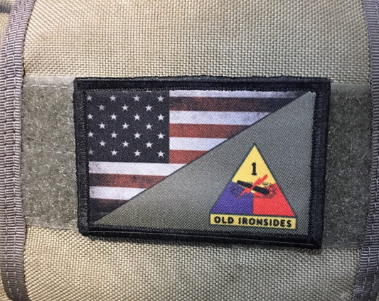 Pay Tribute to the Legendary 1st Armored Division "Old Ironsides" with Our Velcro Patch!
