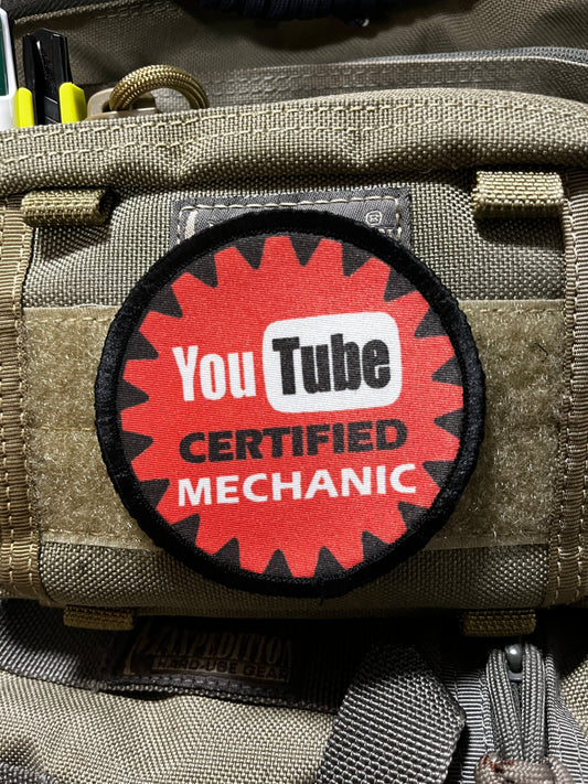 youtube certified mechanic Velcro morale patch by redheadedtshirts