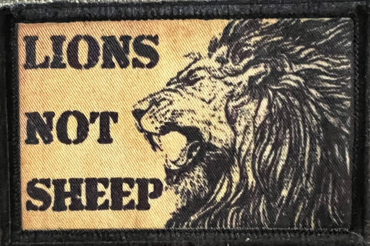 Roar with Confidence: Embrace Your Inner Lion with Our 'Lions Not Sheep' Velcro Morale Patch