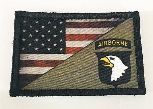 Show Your Patriotism with the Full Color 101st Airborne Division USA Flag Velcro Morale Patch