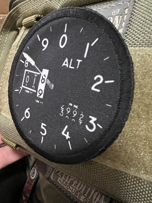 Soar to New Heights with the Flight Altimeter Gauge Velcro Morale Patch