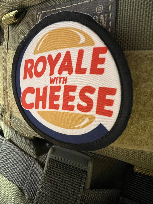 Unveil the Burger Royale: "Royale with Cheese" Velcro Morale Patch