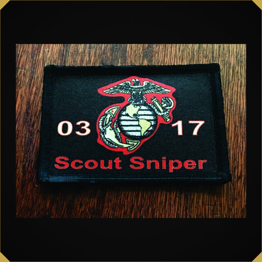 0317 USMC Marine Scout Sniper Gunner Morale Patch  Auto renew