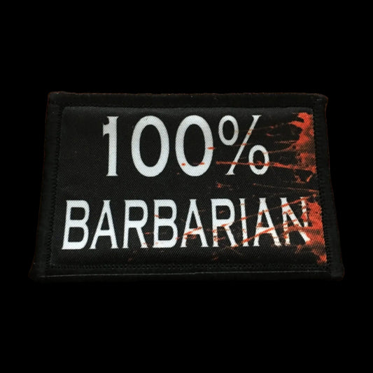 100% Barbarian 2x3" Hook and Loop Morale Patch