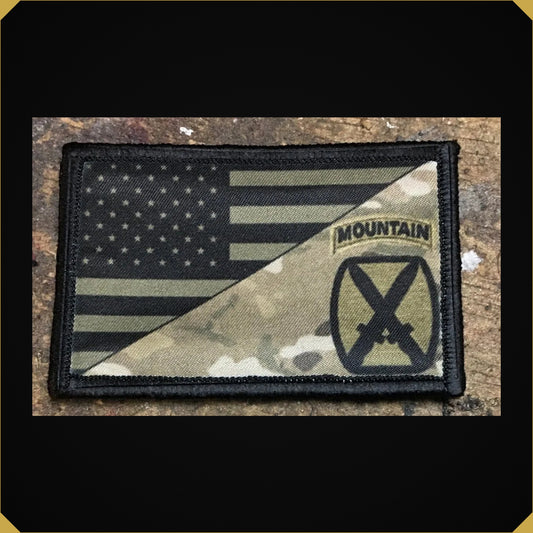 Subdued 10th Mountain Division USA Flag Multicam Morale Patch