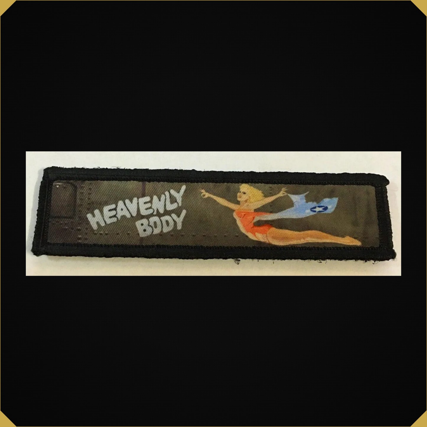 1x4 Heavenly Body WWII Bomber Nose Art Pin Up Girl Morale Patch