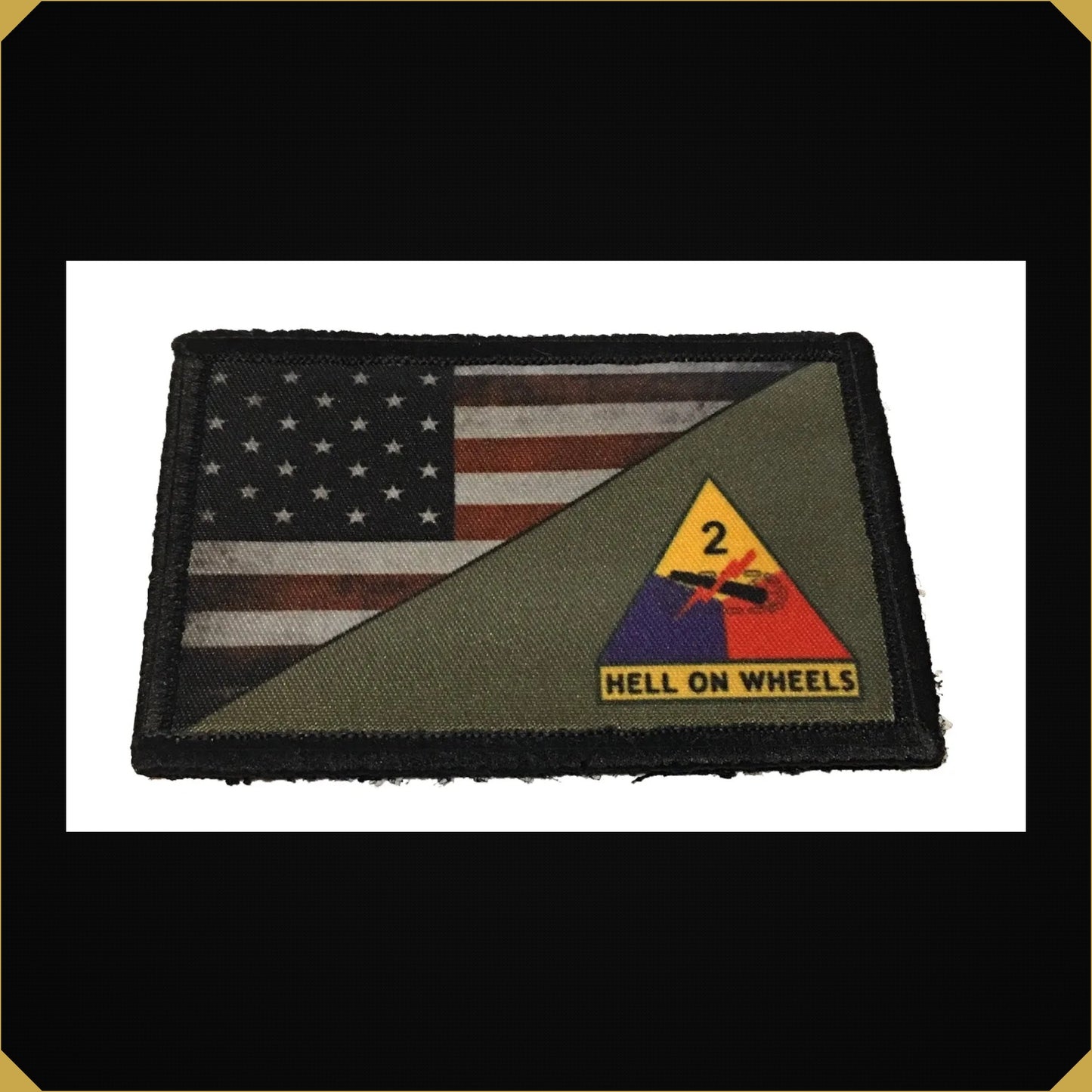2nd Armored Division Hell on Wheels / USA Flag Morale Patch