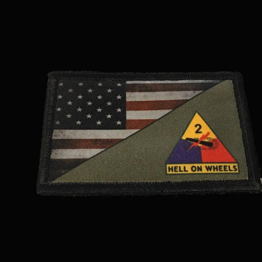 US Army 2nd Armored Division Hell On Wheels Morale patch