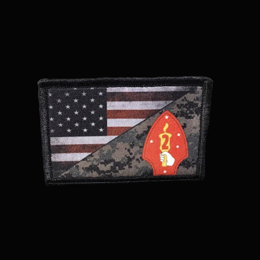 US Marines 2nd Marines Morale Patch USA Flag