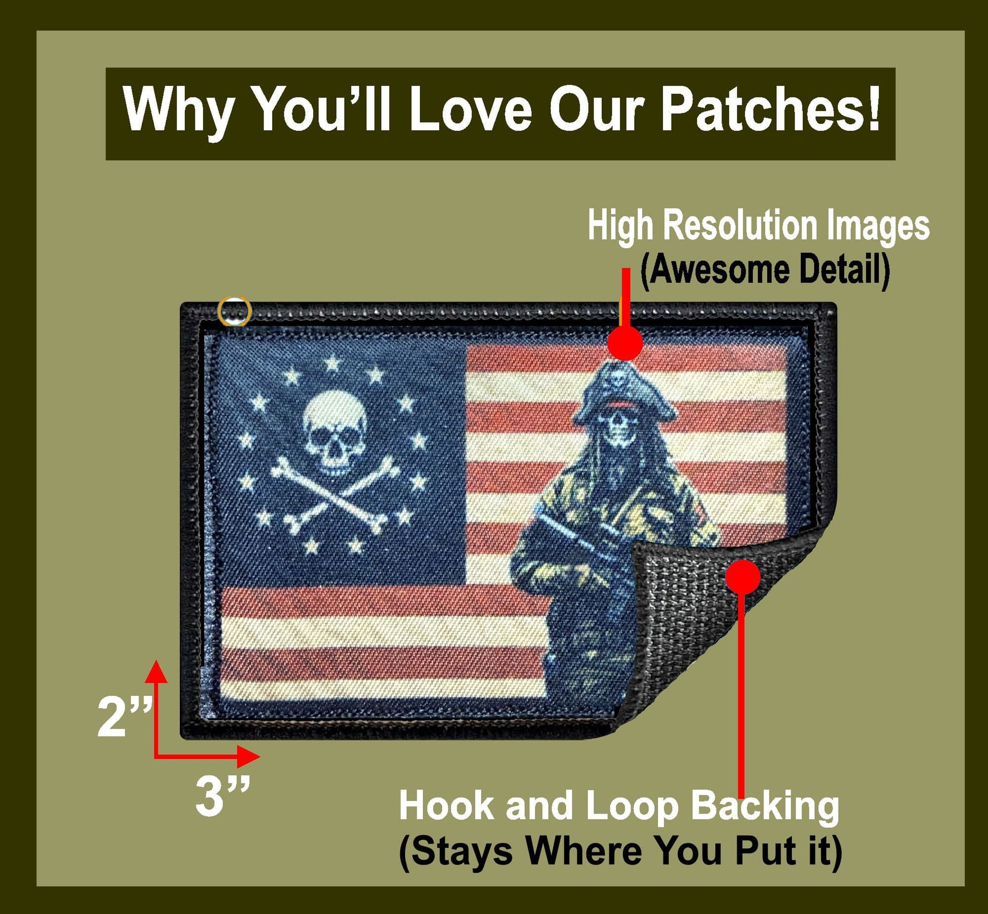 American Pirate Flag Patriotic Morale Patch