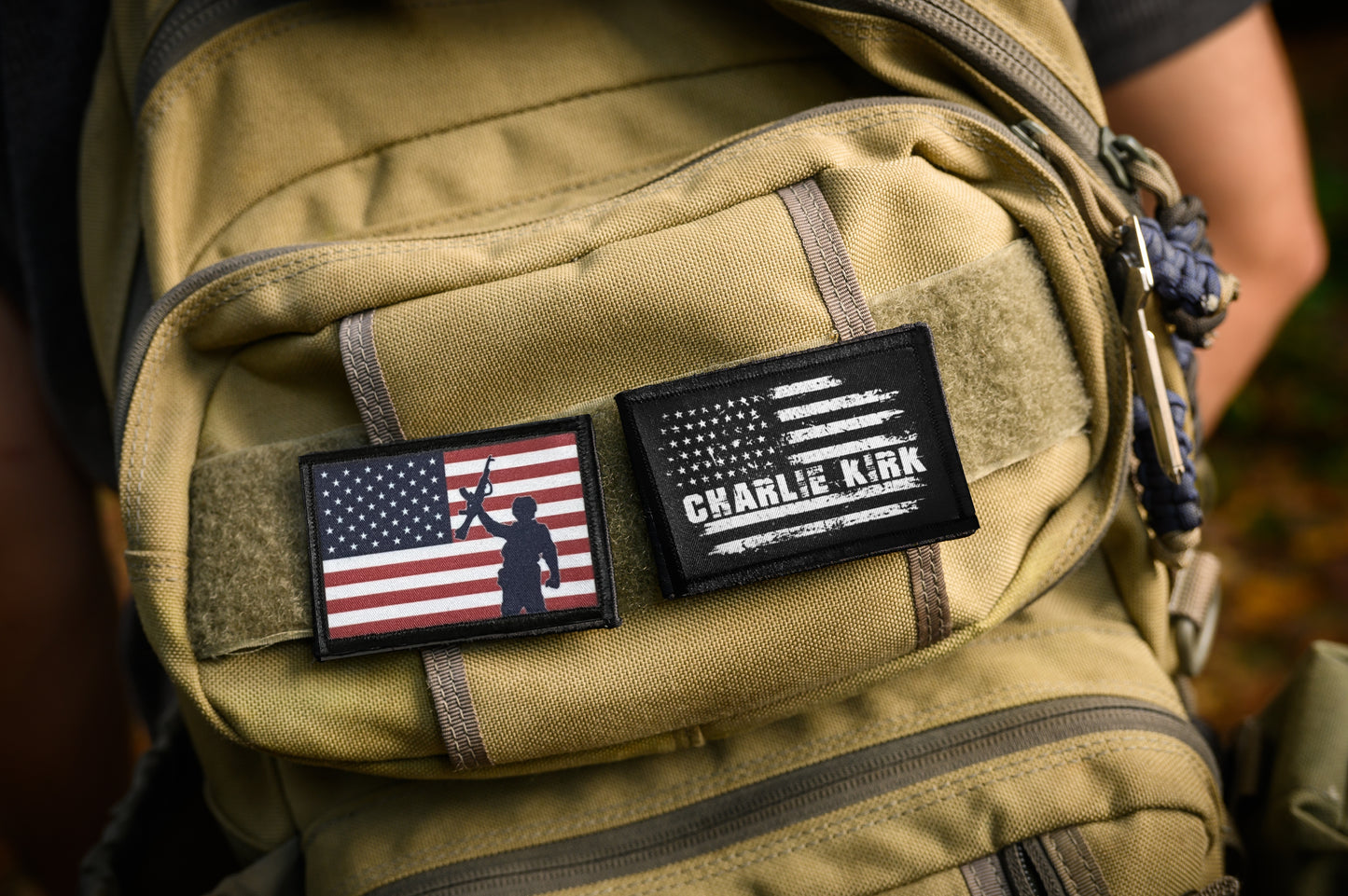 Charlie Kirk Velcro Morale Patch with the text Work Harder Be Better.2x3 hook and loop tactical patch for backpacks, hats, Plate carriers, caps, Tactical vest and molle systems