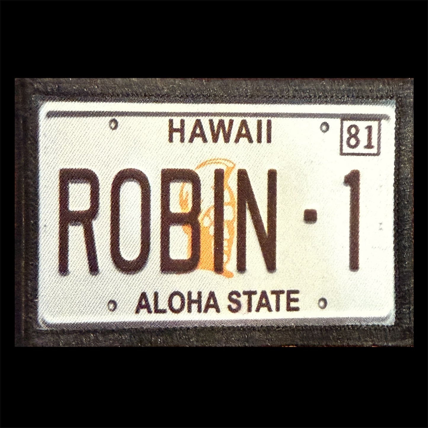 Magnum PI Ferrari 308 LIcense plate Robin 1 Morale Patch