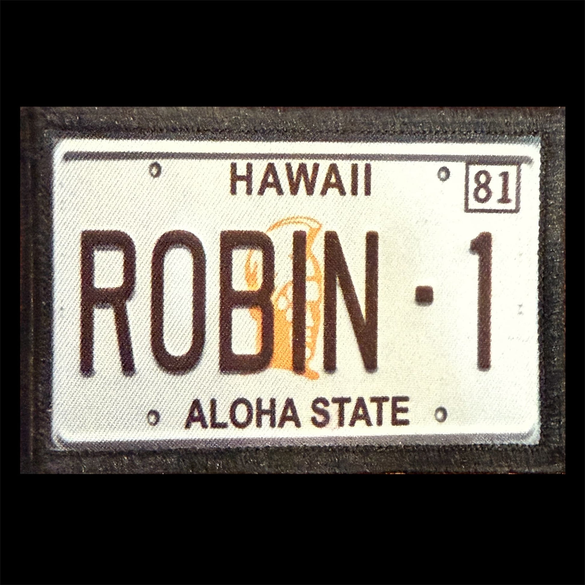 Magnum PI Ferrari 308 LIcense plate Robin 1 Morale Patch