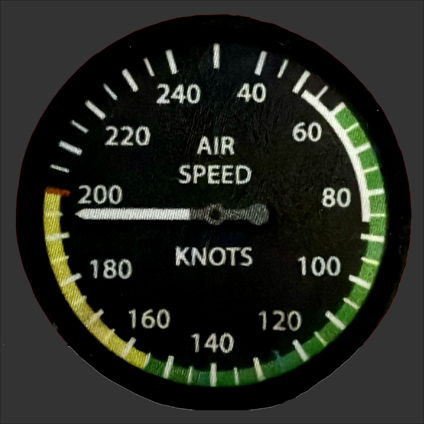 Aviation Air Speed Indicator Dial Morale Patch with hook and loop backing