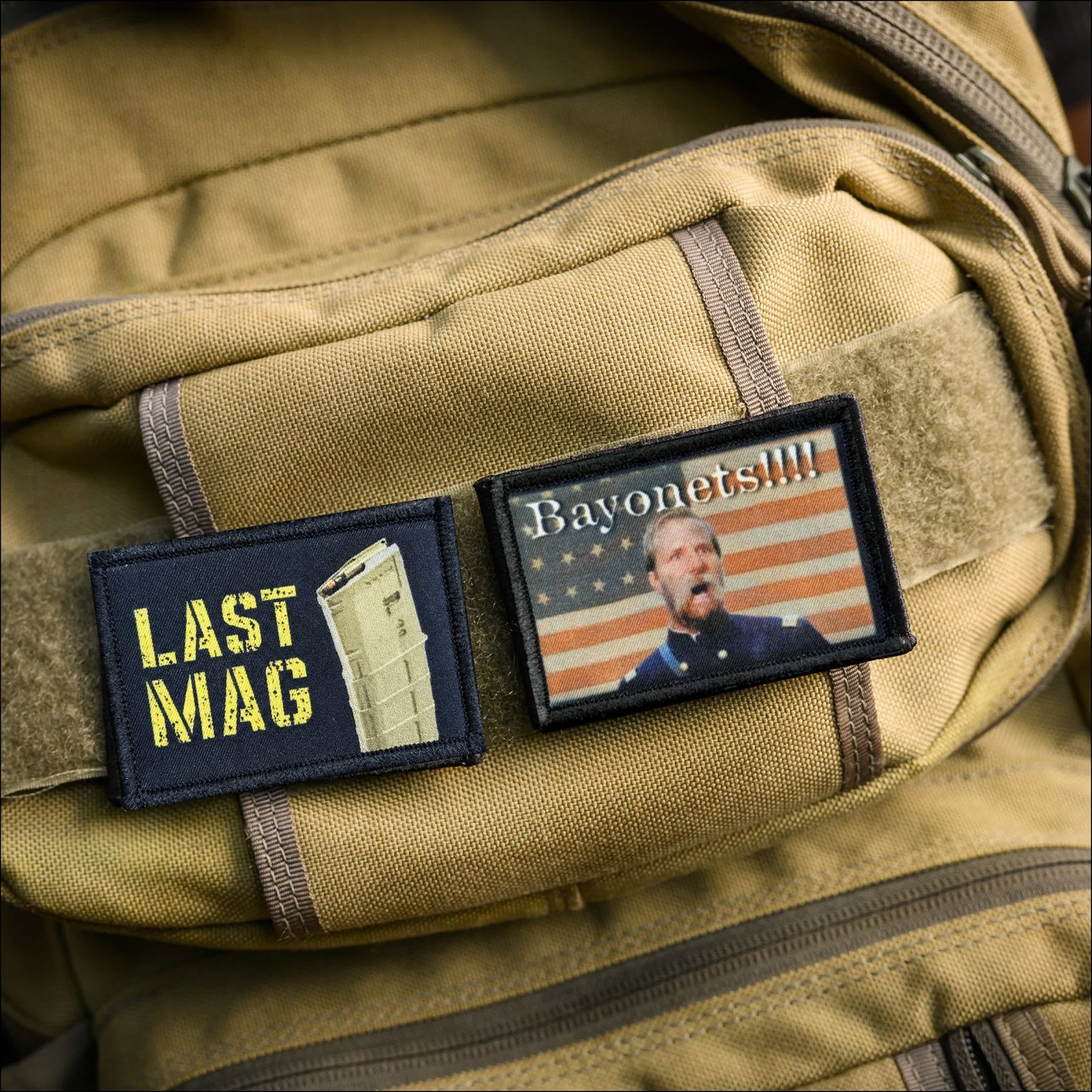 Bayonets Morale Patchfor Civil War reenactors and Gettysburg  buffs especially the 20th Maine and Joshua Lawrence chamberlain at the battle of Little Round Top on a Tactical Backpack