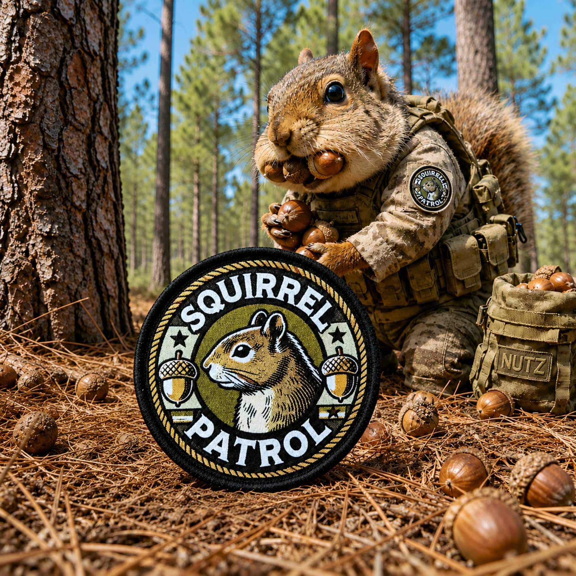 Squirrel Patrol Secret Squirrel Morale Patch. 3" hook and loop patch