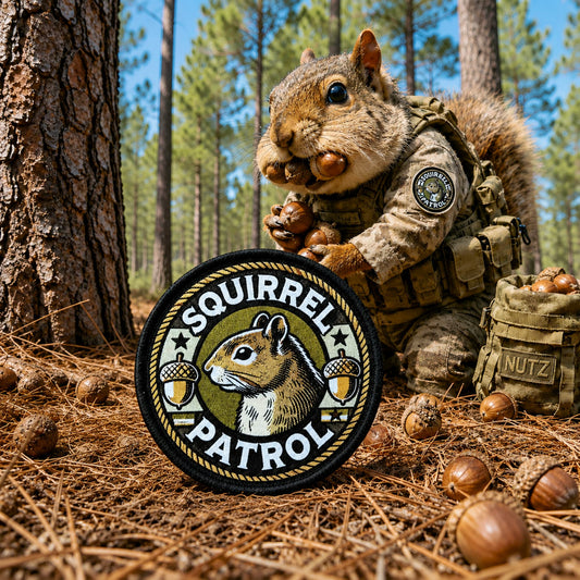 Squirrel Patrol Secret Squirrel Morale Patch. 3" hook and loop patch