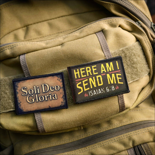 Here Am I Send Me patch with hook and loop backing for plate carriers and range bags