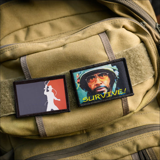 Indiana Jones Major League Adventurer Morale Patch on tactical backpack