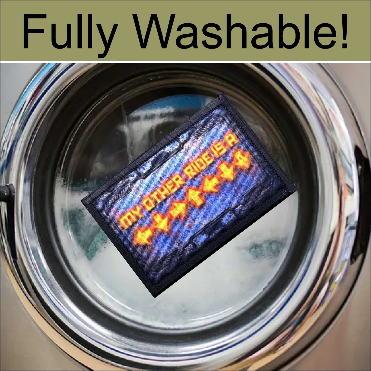 Helldivers 2 My Other Ride is An EXO-45 Patriot Exosuit Morale Patch vully washable