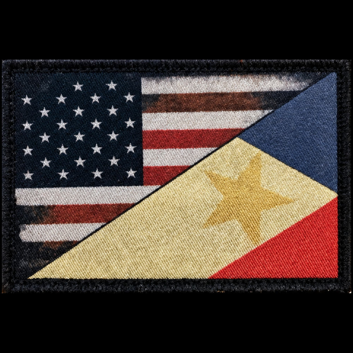 USA Philippine Flag Morale Patch displayed as a Filipino American gift