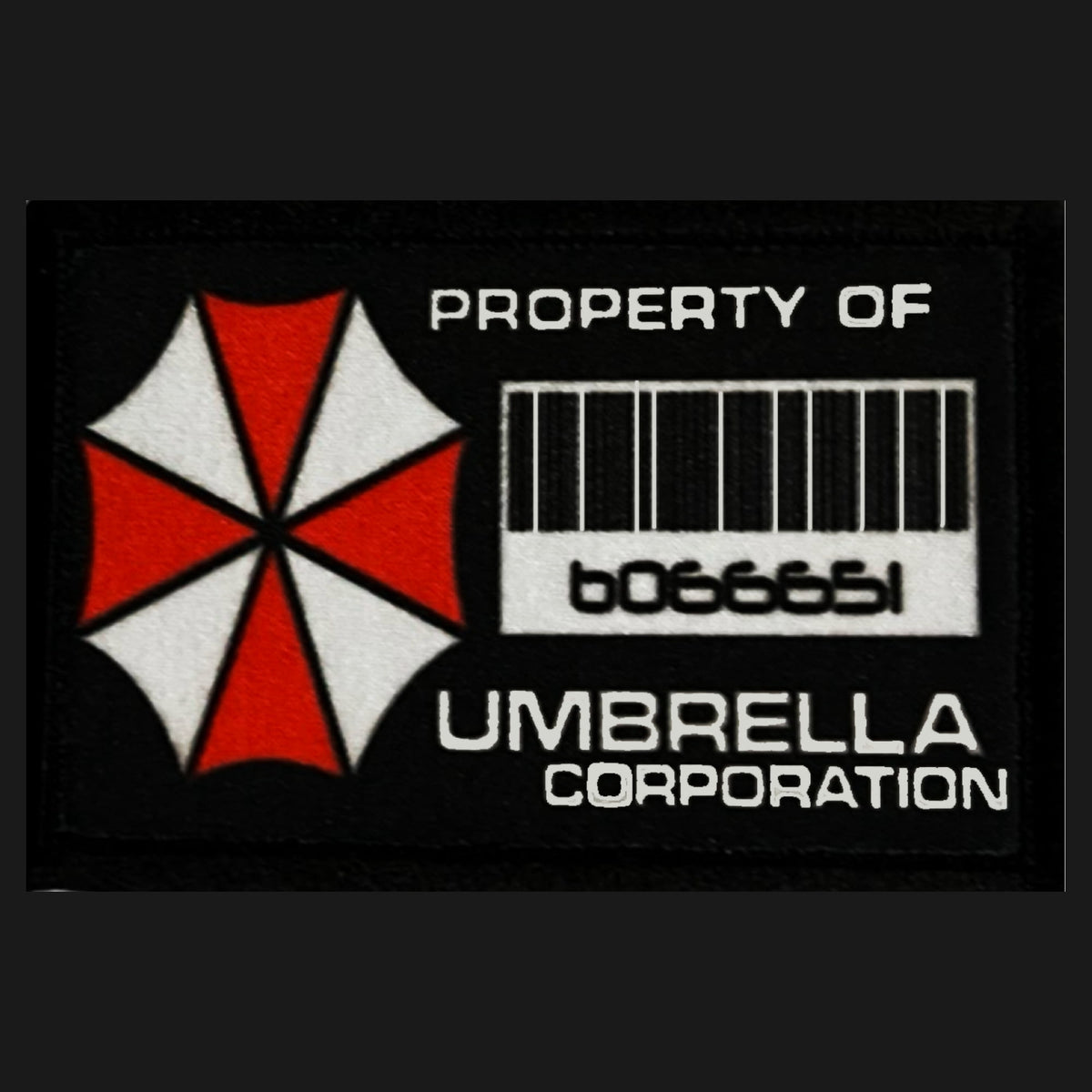 Proprty of Umbrella Corporation Hook and Loop Morale patch ID Card