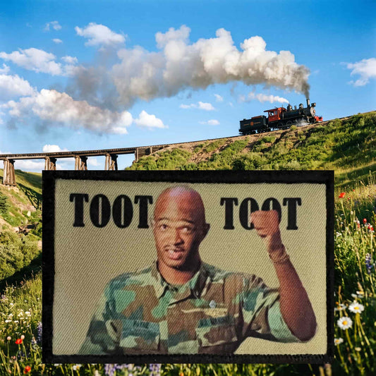 Major Payne Toot Toot morale patch as a funny gift for soldiers, veterans, and military comedy fans