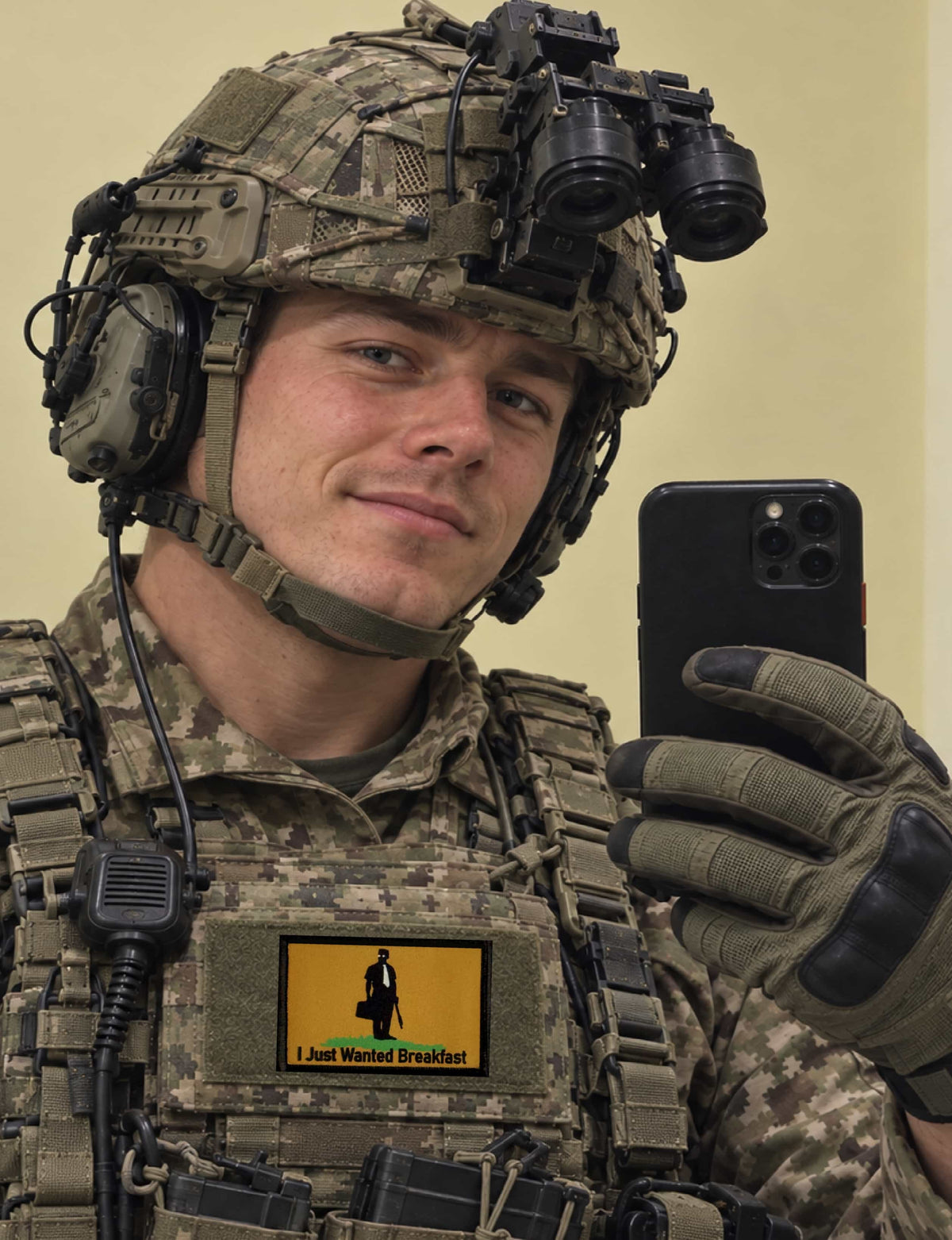 Falling Down Movie: I just wanted some breakfast Hook and Loop Morale Patch attached to a soldiers tactical vest