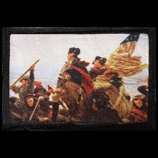  George Washington Crossing the Delaware morale patch showing 2 x 3 inch size and hook-and-loop backing