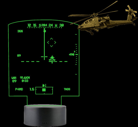 AH64 Apache Heads Up Display LED Light Sign